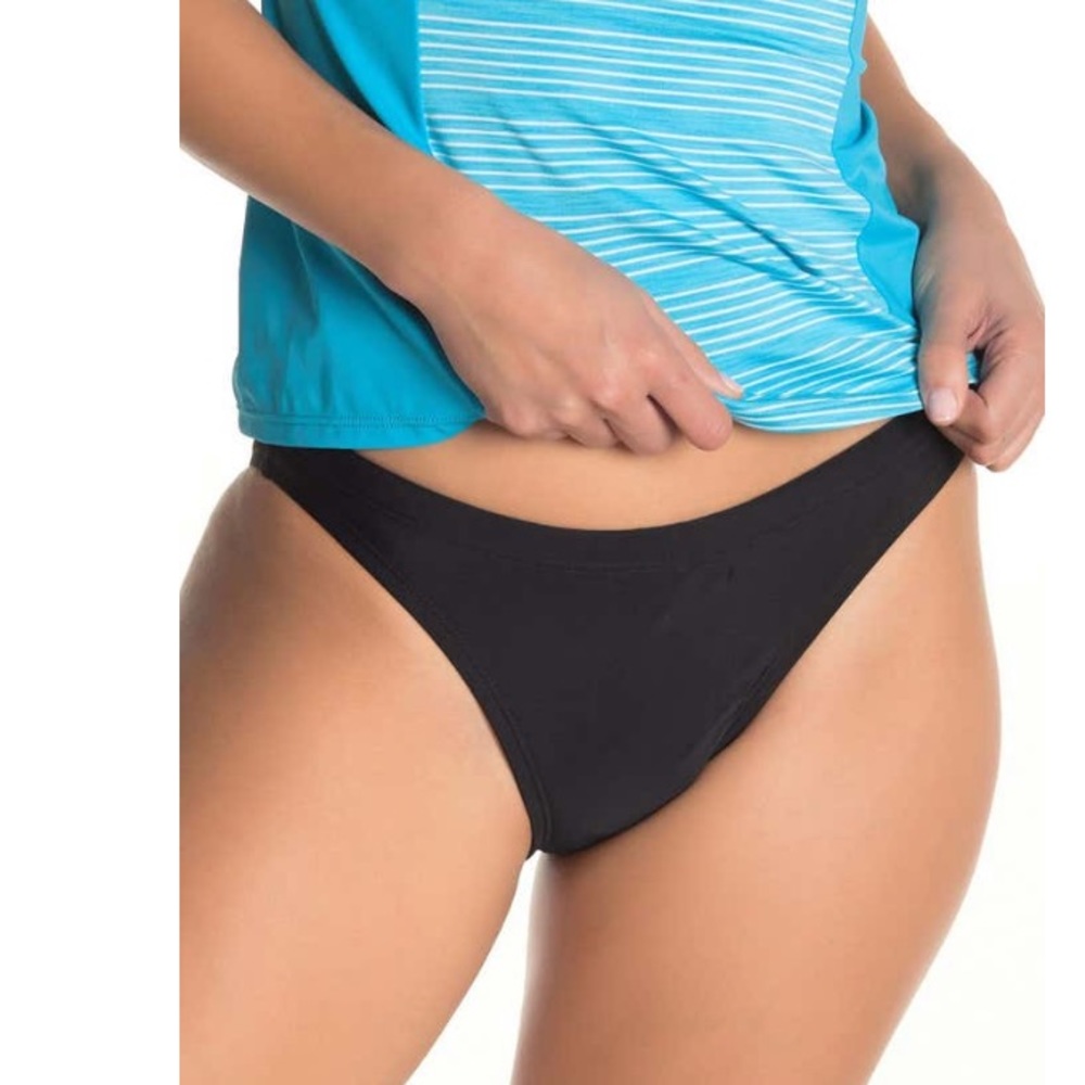 Nike Swim Bikini Bottoms XL NWT Black Full Coverage Athletic Hipster Fit